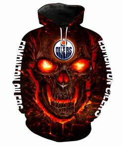 Halloween Edmonton Oilers All Over Print 3D Skulls Hoodie 