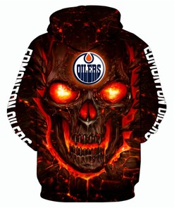 Halloween Edmonton Oilers All Over Print 3D Skulls Hoodie