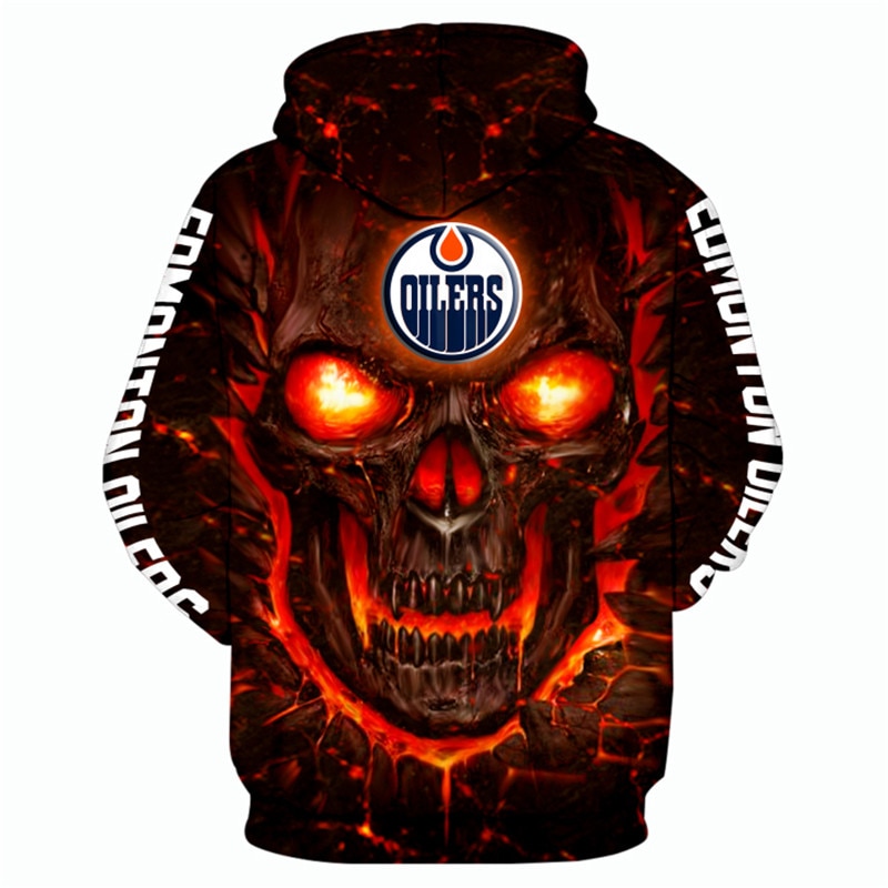 Halloween Edmonton Oilers All Over Print 3D Skulls Hoodie