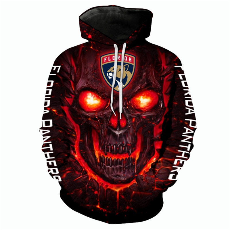 Halloween Florida Panthers All Over Print 3D Skulls Hoodie