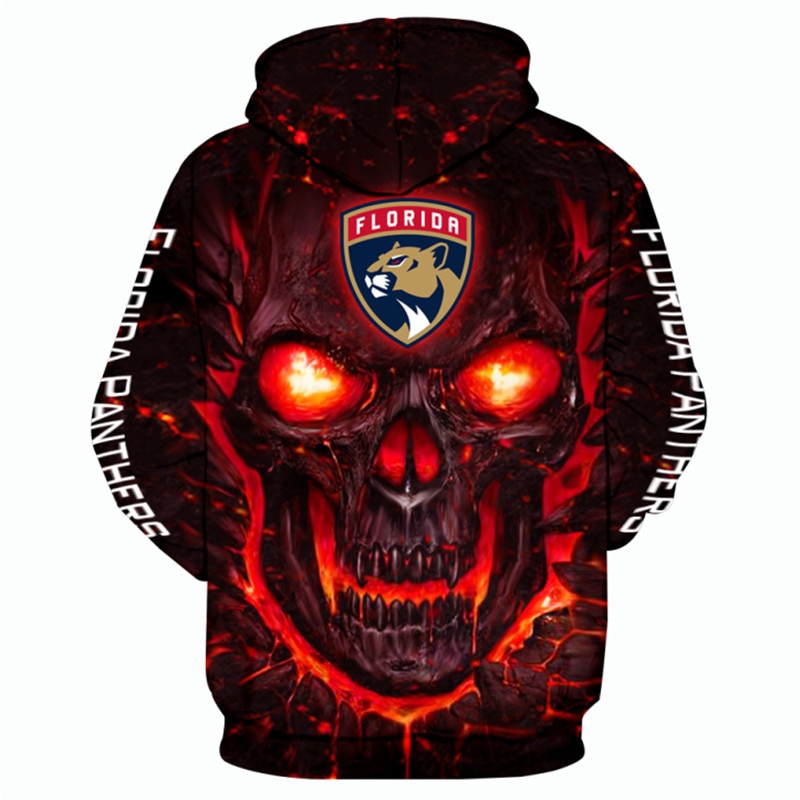 Halloween Florida Panthers All Over Print 3D Skulls Hoodie