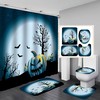 Halloween Ghost Pumpkin Waterproof Shower Curtain Set For Horror And Playful Bathroom Decor