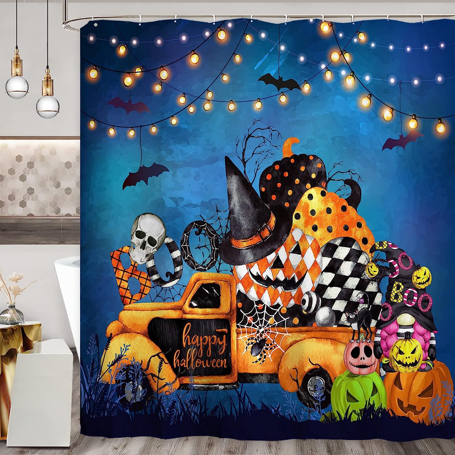 Halloween Gnomes Trick Or Treat Shower Curtain