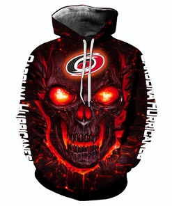 Halloween Hoodie - Carolina Hurricanes Nhl 3D Skulls Design Pullover 