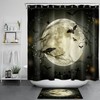 Halloween Horror Bat Crow Full Moon Shower Curtain For Bathroom Decor