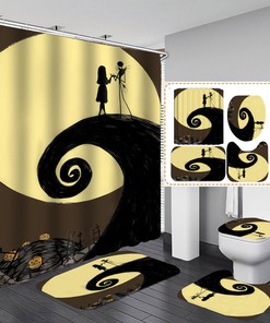 Halloween Jack Skull Fabric Shower Curtain - Horror Skull Bathroom Decor 