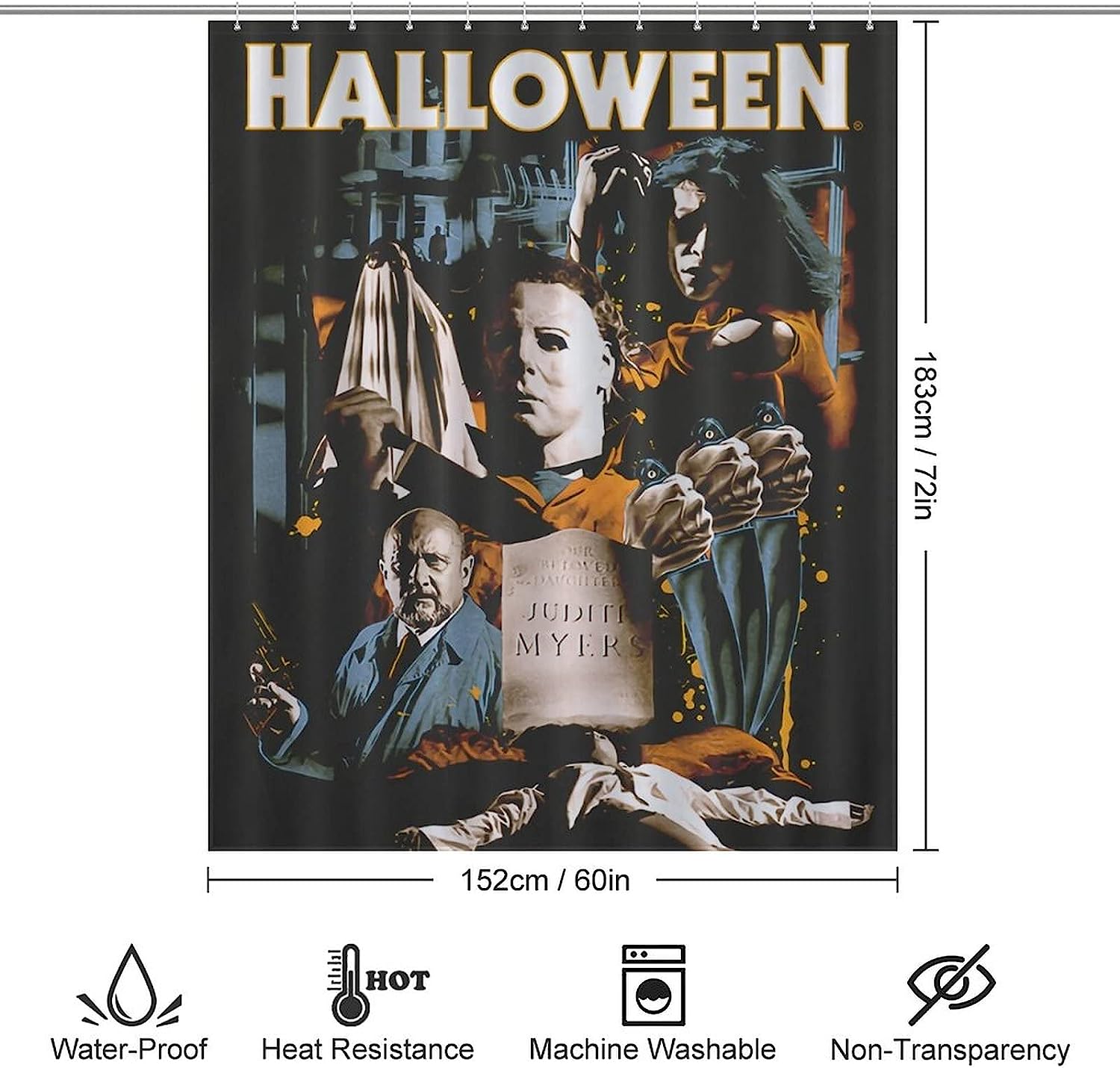Halloween Michael Myerss Modern Style Shower Curtain For A Chic Bathroom - Image 2