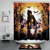 Halloween Moon Haunted House Gnomes Shower Curtain For Funny Bathroom Decor