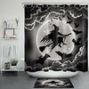 Halloween Night Witch Bat Shadow Full Moon Shower Curtain For A Spooky Bath