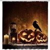Halloween Party Shower Curtain Owl Pumpkin Castle Horror Night Tombstone Twiggy Branches For Creative Curtains