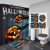 Halloween Pumpkin Lantern 3D Shower Curtain For A Spooky Bathroom