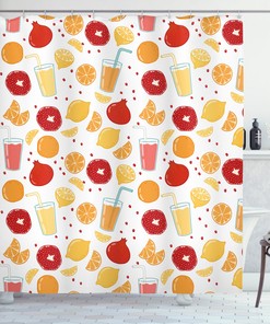Halloween Pumpkin Scary Print Orange Fabric Shower Curtain for Bathroom