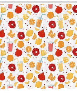 Halloween Pumpkin Scary Print Orange Fabric Shower Curtain for Bathroom
