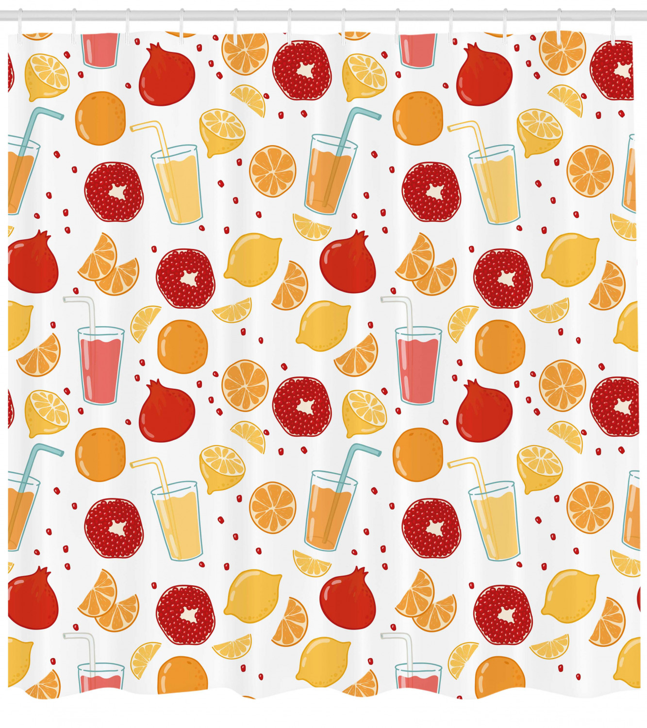 Halloween Pumpkin Scary Print Orange Fabric Shower Curtain for Bathroom