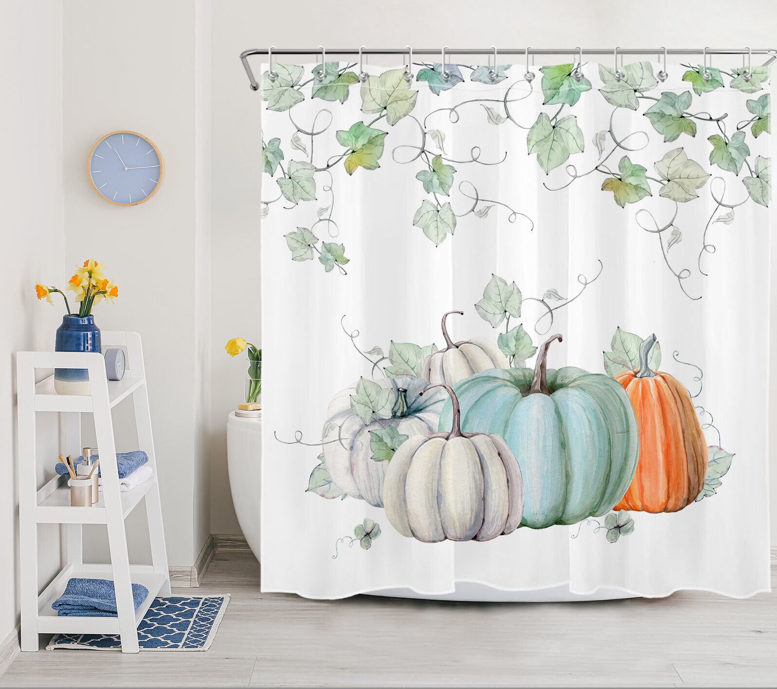 Halloween Pumpkin Shower Curtain For Fall Bathroom Decor - Image 2