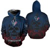 Halloween Pumpkin Skull Houston Texans All Over Print Zip Up Hoodie, Perfect Gift For Fans
