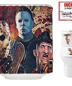 Halloween Shower Curtain With Freddy, Jason And Michael Myers