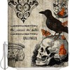 Halloween Skeleton Shower Curtain | Owl Butterfly Raven Bathroom Decor