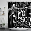 Halloween Skeleton Skull Black And White Shower Curtain - Waterproof Fabric Bathroom Decoration