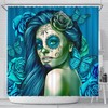 Halloween Skull Rose Shower Curtain, Spooky Bathroom Decor