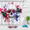 Halloween Skull Watercolor Splash Shower Curtain for Bathroom