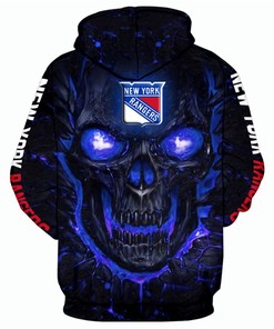 Halloween Skulls Pullover - All Over Print Hoodie For New York Rangers Fans