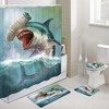 Hammerhead Shark With Open Mouth Shower Curtain - Decorative Bath And Toilet Curtain Set