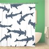 Hammerhead Sharks Pattern Cartoon Animal Illustration Shower Curtain For Unique Bathroom Decor