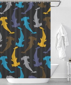 Hammerhead Sharks Soft Bathroom Shower Curtain - Lightweight Cloth Bath Decoration