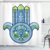 Hamsa Shower Curtain - Asian Mysticism And Koi Fish Print For Bathroom Decor