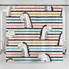 Hand Drawn Dinosaurs Art Shower Curtain - Childish And Colorful Bathroom Decoration