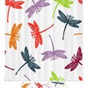 Hand Drawn Dragonfly Shower Curtain, Colorful Bathroom Decor, Microfiber Accents Fabric