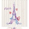 Hand Drawn Eiffel Tower Shower Curtain - Waterproof Fabric Bathroom Decoration