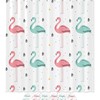 Hand Drawn Flamingo Printed Bathroom Tub Set With Waterproof Fabric Shower Curtain