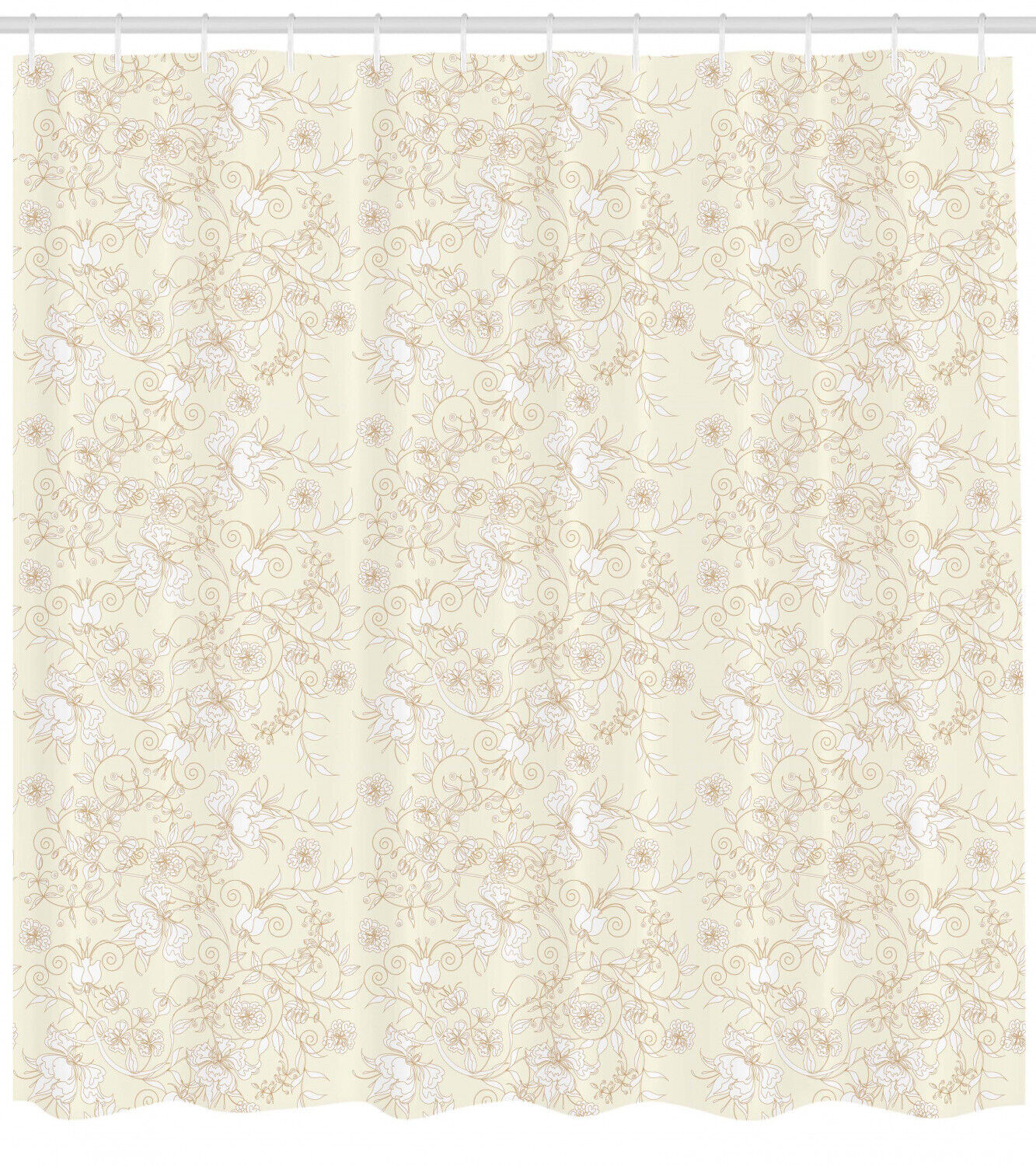 Hand Drawn Floral Botanical Leaf Shower Curtain - Image 2