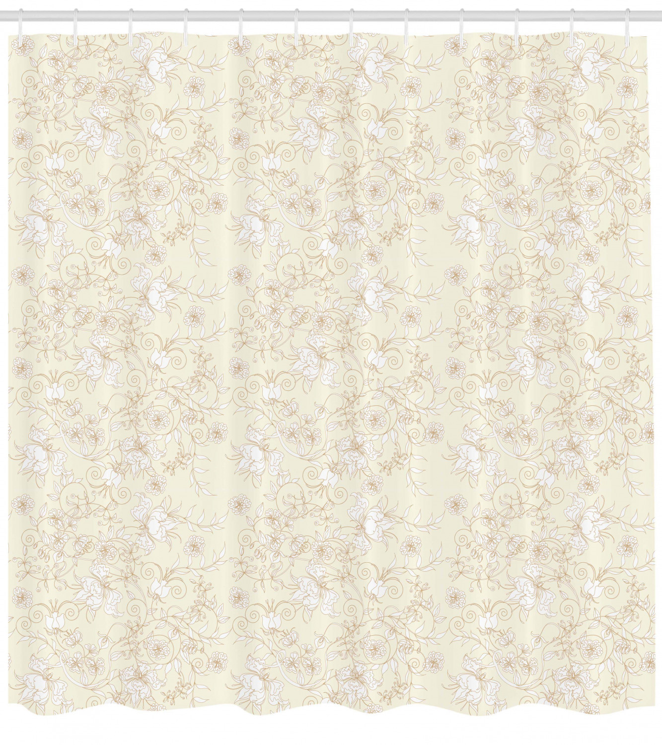 Hand Drawn Floral Botanical Leaf Shower Curtain - Image 4