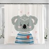 Hand Drawn Koala Bear With Heart Art Shower Curtain - Childlike And Colorful Illustration For Bathroom