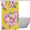 Hand Drawn Magnolia Flower Print Shower Curtain Waterproof Bathroom Decor with Grommets