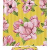 Hand Drawn Magnolia Flower Printed Bathroom Tub Set With Waterproof Fabric Shower Curtain