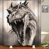 Hand Drawn Monster Dragon Painting Shower Curtain