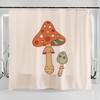 Hand Drawn Mushroom Art Illustration Shower Curtain Design For Bathroom