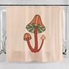 Hand Drawn Mushroom Art Illustration Shower Curtain - Groovy And Retro Pink Fungus Design