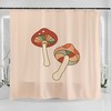 Hand Drawn Mushroom Art Illustration Shower Curtain - Groovy And Retro Pink Fungus Design For Bathroom