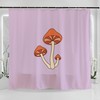 Hand Drawn Mushroom Art Illustration Shower Curtain - Groovy And Retro Purple Fungus Design For Bathroom