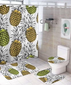Hand Drawn Pineapple Shower Curtain for Bathroom - Trendy and Stylish Shower Curtain Fabric for Home