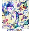 Hand Drawn Tropical Hummingbirds Shower Curtain, Waterproof Bathroom Decor