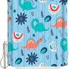 Hand Painted Dinosaur Shower Curtain - Waterproof Fabric for Bathroom Bathtubs