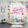 Hand Painted Easter Eggs With Green Leaves And Flowers Shower Curtain For Bathroom Decor