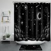 Hand Painted Stars And Moon Boho Shower Curtain For Bathroom