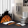 Hand Painting Basketball Printing Restroom Shower Curtains